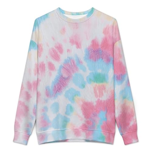MoBlinko Mens Crewneck Sweater Pink Blue Tie Dye Mens Sweater Sweaters for Men S Long Sleeve Lightweight Pullover2