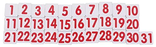 2cm 日付 数字 マグネット 月の31日分 カレンダー (赤字)