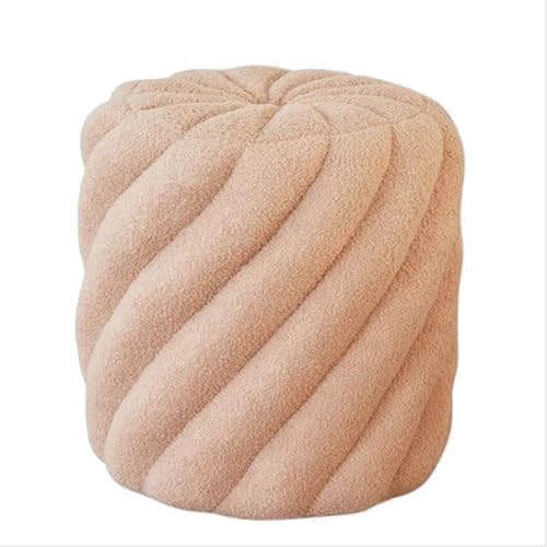 Otomana redonda con asiento acolchado suave, taburete multifuncional de forro polar, reposapiés tapizado para sala de estar y dormitorio