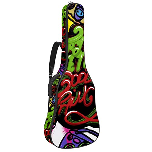 Housse imperméable pour guitare acoustique avec double bandoulière et poche Motif fleurs, Multicolore 04, 42.9×16.9×4.7… - Les Beatles, Paul McCartney, John Lennon, RIngo Starr, George Harrison Housse imperméable pour guitare acoustique avec double bandoulière et poche Motif fleurs, Multicolore 04, 42.9x16.9x4.7…