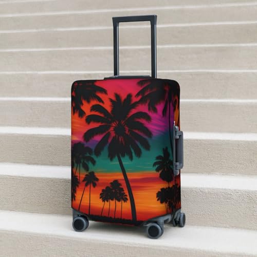 Tropical Sunset Palms Suitcase Cover Fashion Luggage Covers Anti-Scratch Elastic Lightweight Protector For Travel Outdoor Large3