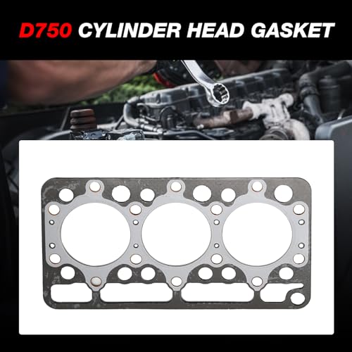 Image of D750 D750-B Cylinder Head Gasket Replacement for Kubota B5200D B5200E B7100 B7100HST-DT B7100HST-E B7100HST-II-DT Tractor Replaces 1597503310