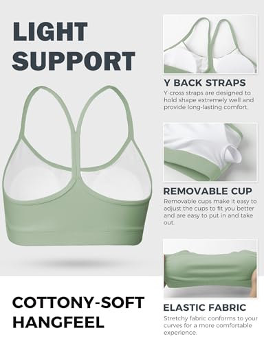 Image of Buauty Sports Bras for Women, Y Back Low Back Low Impact Light Support Bra with Removable Pads for Workout Yoga Pilates Gym