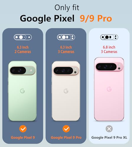 Image of FNTCASE for Google Pixel 9 Case: Pixel 9 Pro Dual Layer Protective Cell Phone Cover with Non Slip Textured Back - Shockproof Rugged Military Protection Bumper Tough, Black