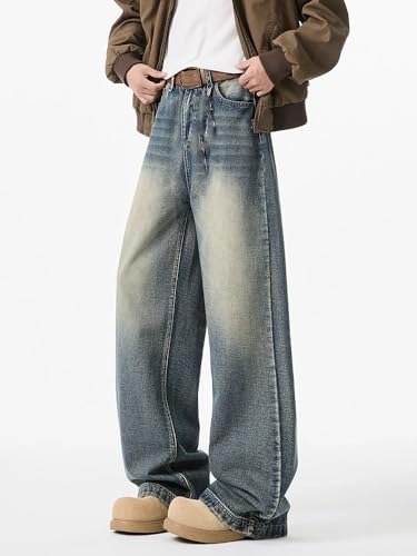 Men's Vintage Jeans Spring Summer Autumn Loose Straight Pants3
