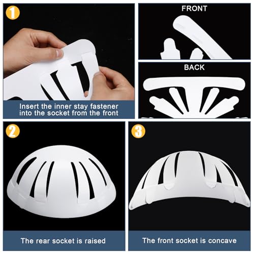 Image of Coume 36 Pcs Hat Inserts Ball Caps Shapers for Baseball Caps Reusable Plastic Hat Crown Insert Inner for Sports Peaked Cap Accessories White