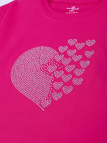 Image of KiddoPanti Girls 100% Cotton Solid Drop Shoulder Half Sleeve Round Neck Crop Tee