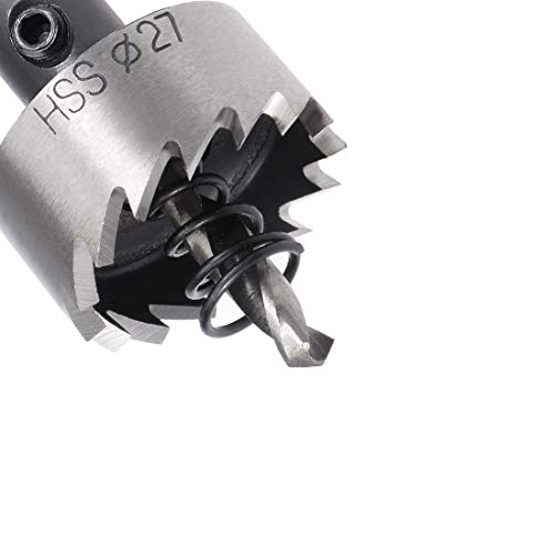 sourcingmap 27mm HSS Drill Bit Hole Saw for Stainless Steel Metal Alloy Wood, Black, 27x14mm - Image 3