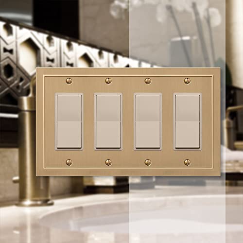 Placa de pared Amerelle para salones modernos con 4 balancines de bronce 3
