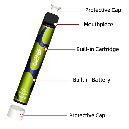 AUPO-Disposable-Vape-800-Puffs-No-Nicotine-Vape-Pens-for-Puff-E-Cigarettes-10-Flavors-E-Liquid-Kit-Pack-of-13610-Strawberry-Guava-1-pc