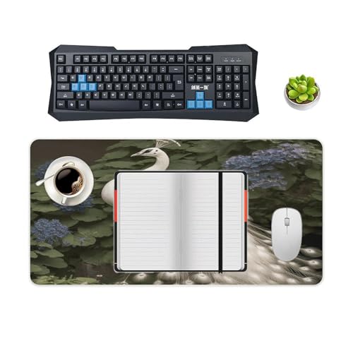 Tapete para Escritorio Blanco Peacock Antideslizante Grande miniatura 4