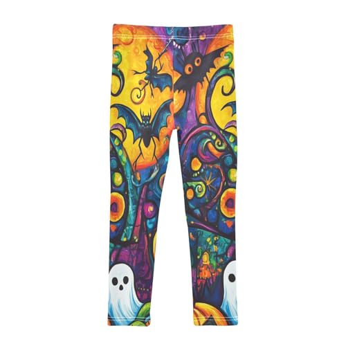 Halloween Colorful Hand Drawn Girls Casual Leggings for Kids Printed Long Pant Bottoms Stretch and Soft2