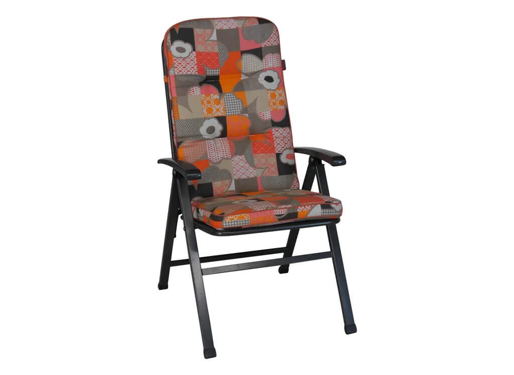 🪑 Angerer Stuhlauflage Hoch – 50x120 Cm, Gemustert In Rot-Terra-Beige, Made In Germany, Mit Bindebändern