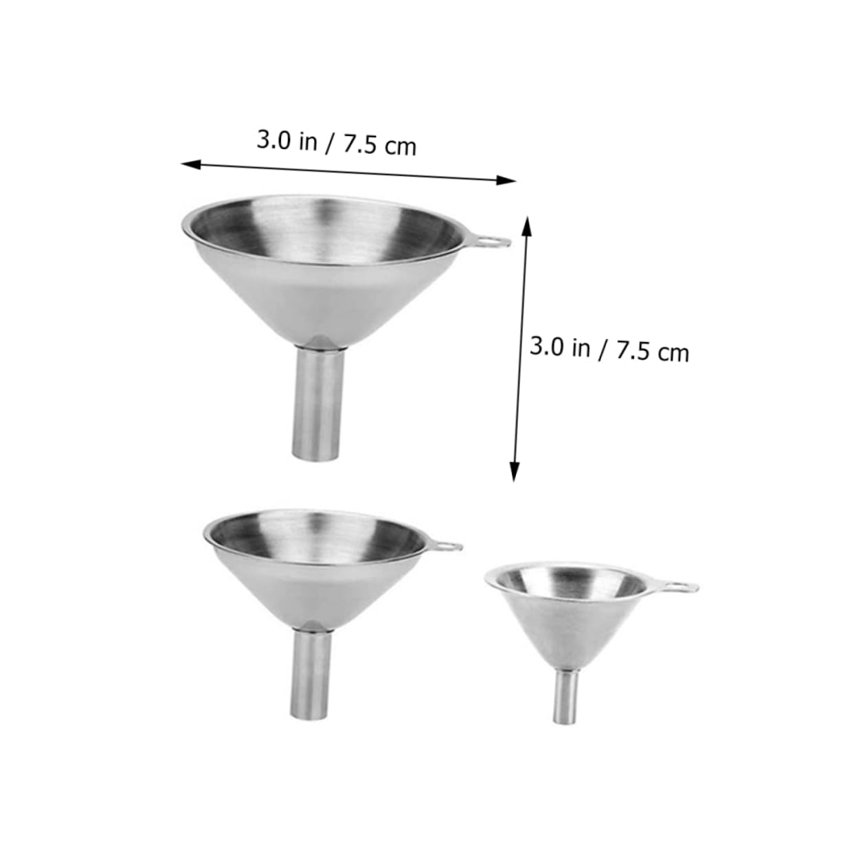 Embudo de Cocina de Acero Inoxidable 1 Set para Líquidos y Secos