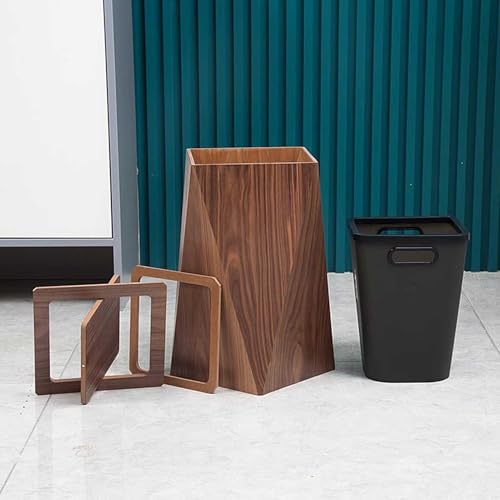 Caneca moderna de madera con tapa batiente 14 litros miniatura 7