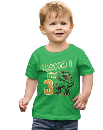 Boys 2 Year,3 Year,4 Year Old Birthday T Shirt Printed Short Sleeve, Digger, Dinosaur, Cute, Funny