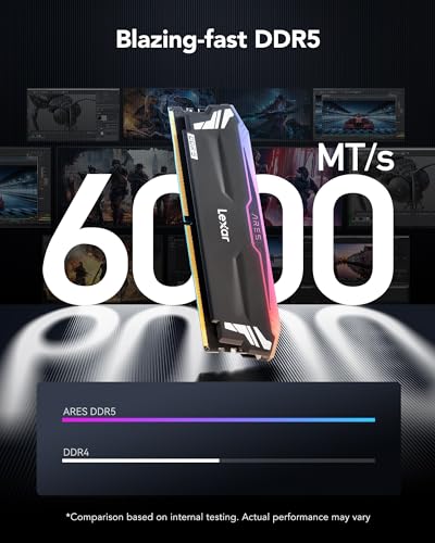ARES RGB RAM DDR5 32GB Kit (16GB x 2) 6000 MHz, CL30-36-36-68 DRAM UDIMM a 288-Pin Memoria Desktop, Memoria per Computer da gioco per PC Supporta XMP 3.0/AMD EXPO, 1.35V (LD5BU016G-R6000GDLA) - RAM - Immagine 2