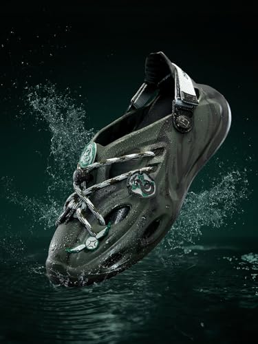 Image of The Souled Store Hydros: Men Clogs | Lightweight EVA Slip-on Sandals for Men with Adjustable Velcro Strap, Removable Laces & Detachable Naruto Silicone Charms
