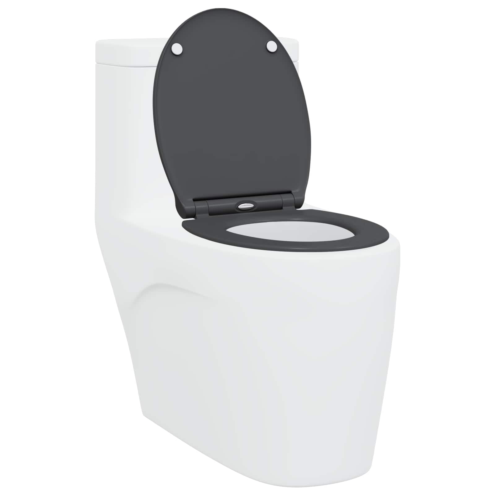 Deska sedesowa antracytowa duroplast, 45,5 x 37,5 x 3,8 cm, deska sedesowa, akcesoria łazienkowe, komfort, higiena