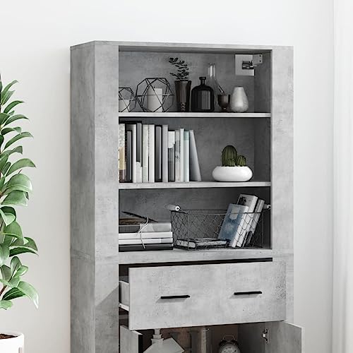 Cómoda con mucho espacio gris hormigón para almacenamiento de salón 5