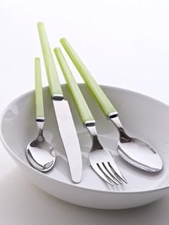 brandani 57647 set 24 pezzi posate inox 18/10 verde cm 24