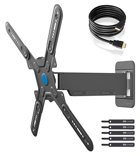 TV Wandhalterung für 32-55 Zoll (ca. 81-140cm) Flach & Curved LCD LED OLED Fernseher & TFT Monitor | Schwenkbar Neigbar Ausziehbar | Wand Halter