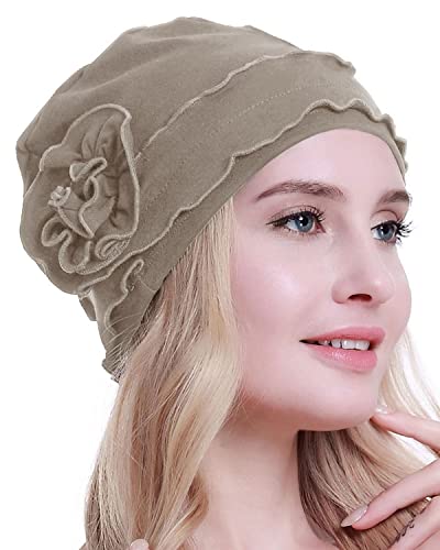 osvyo Bonnet Turban Chimio pour Femme - Bonnet Contre la Perte de Cheveux - Emballage scellé, Coton Gris Chaud, Taille Unique… Cover