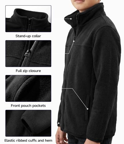 Image of Spring&Gege Youth Solid Full-Zip Polar Fleece Jacket for Children