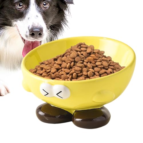 セラミック飼育猫ボウル、斜めのセラミックドッグボウル | 上げられたペットフィーダーセラミック料理 - 小動物のためのかわいいパターンのキャットフードウォーターボウル