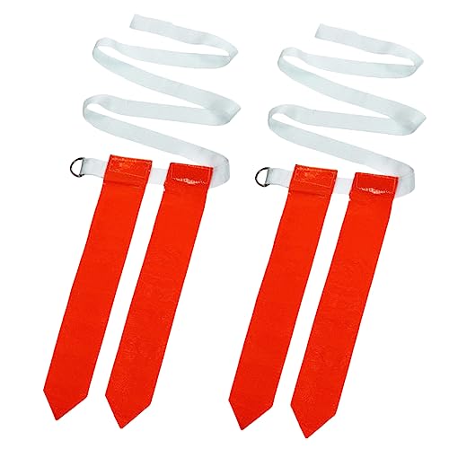 GOOHOCHY 2Pcs Rugby Waist Belt with Red Flags for Flag Football for Training Practices and Games Durable and Secure Design for Youth and Adults