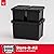 IRIS USA 5 Gallon Lockable Storage Bins with Lids, 6 Pack - Made in USA, Heavy Duty, Stackable Containers, Garage Organizing Bins Moving Tubs, Rugged Sturdy Equipment Utility Box - Black