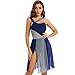 MSemis Women Lyrical Dance Costume Dresses Cutout High Low Skirt Camisole Ballet Leotard Dress