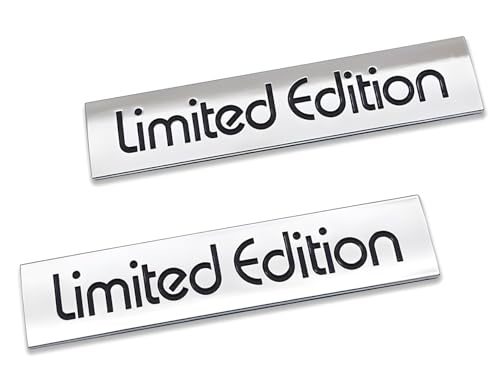 Image of Pair Set Limited Edition Sticker Emblem 3D Badge Decal Car Rear Trunk Accessories (Silver Black)