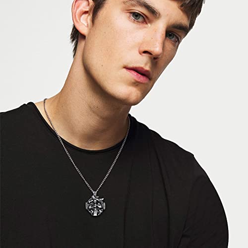 U7 Norse God Odin Pendant Stainless Steel Viking Celtic Cross Odin Medal Necklace For Men #TOP3
