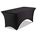 Iceberg iGear Stretch Fabric Table Cover, Fits 6' Table, Polyester/Spandex, Black, 30