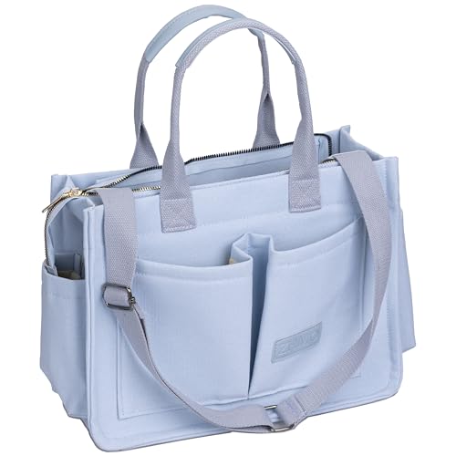 Image of ZHMO Large Canvas Tote Bag for Women,Womens Laptop Work Book Bags Crossbody Purse Handbag Shoulder Travel Messenger Gym Totes