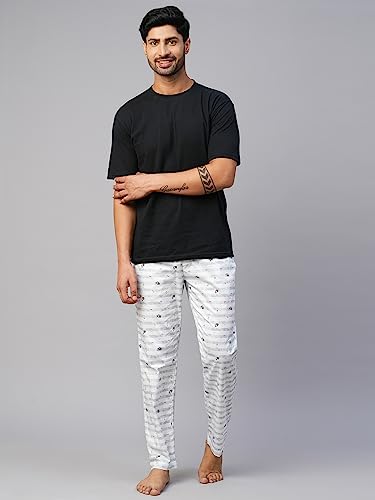 Urban Scottish Men's Lounge Pants 100% Cotton Men's Lounge Night Pant Comfortable Leisure-Wear Lower with an Elastic Waist-Band and Regular Fit Track Pants, Machine Washable Stay at Home