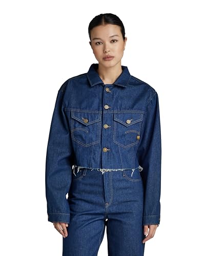 G-STAR Veste Relaxed Cropped Cutoff blouson denim court frange mode automne femme