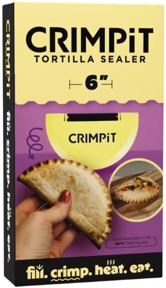 CRIMPiT Tortilla + Book Bundle - Large & Small Tortilla Sealers + Recipe Book – For 10-12” & 6” Flour Tortillas | BPA-Free, Dishwasher Safe | Perfect for Air Fryers | Manufactured in UK & USA