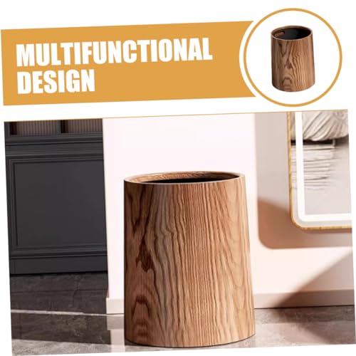 Caneca de basura rectangular estilo vintage light brown miniatura 5