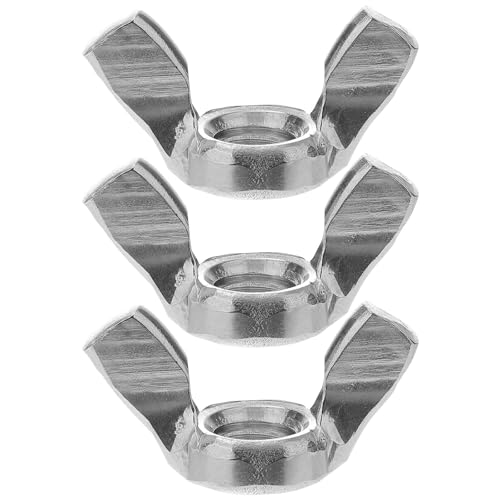 minkissy 3pcs M10 Metal Hand-Twist Threaded Butterfly Nuts Fasteners for Mechanical and Industrial Use Random Style