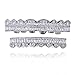 Braces Micro-Inlaid Zirconium 8 Teeth Decorative Gold Plated Diamond Braces, Silver (Lower Teeth)