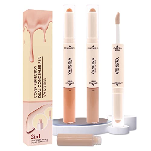 3 Pcs Corrector de Doble Punta Correctores Freckle Acne Concealer Stic Lápiz corrector líquido Corrector Barra de Maquillajea Prueba de Agua Maquillaje Facial Corrector De Contorno CosméTico