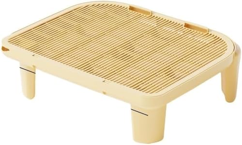 Riuuyyi 猫トイレステップ お掃除簡単ステップトレー ネコトイレ専用ステップ ステップパッド 短い足猫用便利グッズ 猫砂の飛散防止 ペット滑り止めマット (高さ15cm,イエロー)