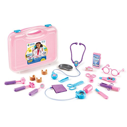 Learning Resources Pretend and Play Doctor Kit, Doctor Kit for Kids, Pink Doctor