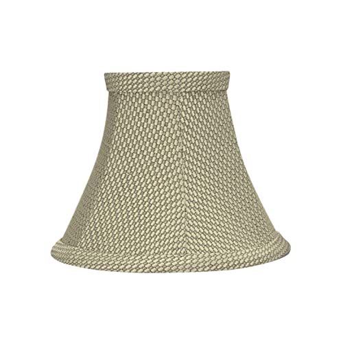Image of Aspen Creative 30061-2A, Bell Clip-On Chandelier Lamp Shade, Light Beige, 3 inch Top x 6 inch Bottom x 5 inch Slant Height, Set of 2