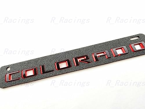 Image of 4Pc 2015-2022 Colorado V6 Body Fender Tailgate Side Emblems 3D Badge Logo Truck Nameplate Sticker Letter 85594766 Replacement for Colorado (Red Black)