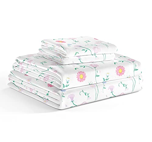 Flower Sheet Set - Girls Sheets - Kids Sheets - Twin Size Kids Sheets - Toddlers Sheets For Twin Beds - Fun Kids Sheets - Teen Bed Sheets - Fun Toddler Sheets - Children Sheets - Cute Sheets #TOP2