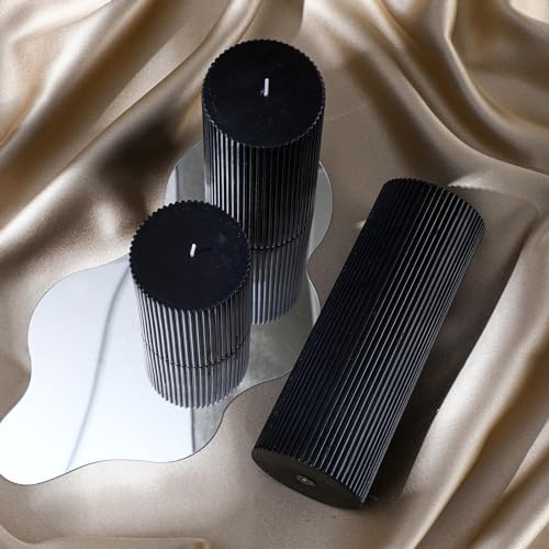Conelist CONELIST-WED-240515A Ribbed Pillar Candles Set Of 3 thumb #2