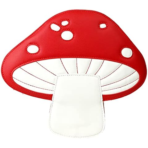 QiMing Mushroom Shoulder Purses,PU Lovely Botany CrossBody Bag for Girl Women(Red) Cover
